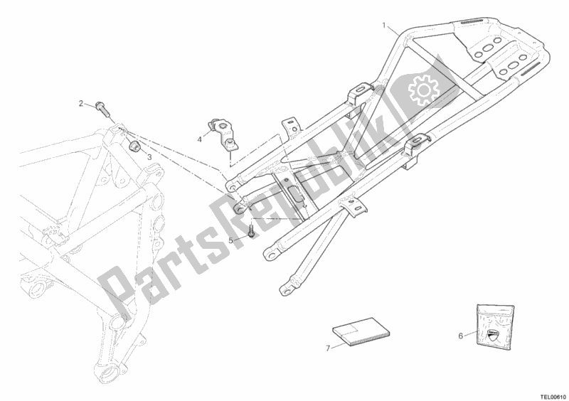 Tutte le parti per il Telaio Posteriore del Ducati Superbike 1198 R USA 2010